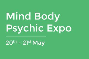 Mind body expo text on green background