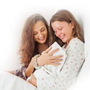 lesbian couple with baby